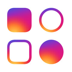 Shape set circle and square with smooth gradient. Vector