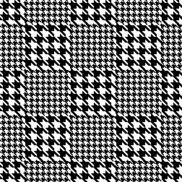 Glen check plaid pixel Houndstooth seamless pattern. Vector