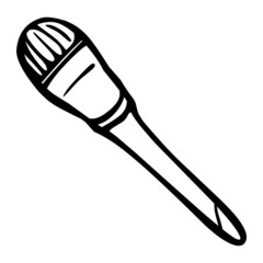 foundation brush of cosmetics hand drawn illustration