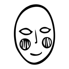 face mask of cosmetics hand drawn illustration