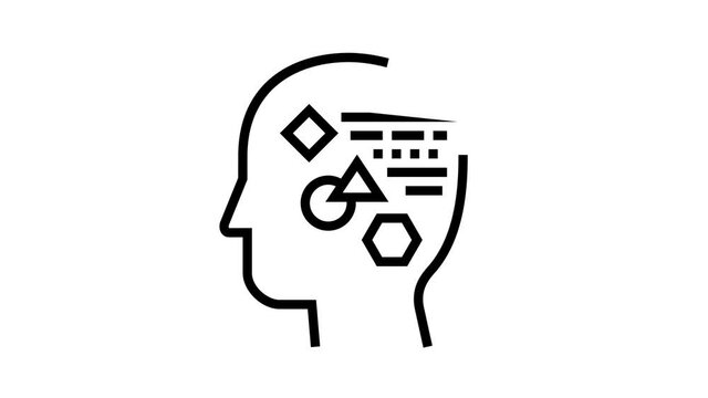 logic philosophy animated line icon. logic philosophy sign. isolated on white background