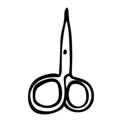 nail scissors of cosmetics hand drawn illustration