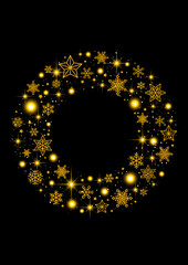 クリスマスリースの背景フレーム