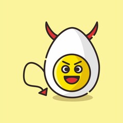 Illustration vector graphic of a deviled egg character. Perfect for deviled egg day, etc.