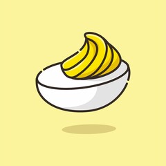 Illustration vector graphic of a deviled egg. Perfect for deviled egg day, etc.