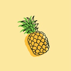 Illustration vector graphic of a pineapple.
