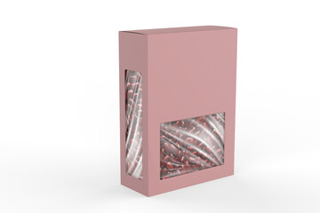 red kidney beans in a hard box isolated on white background. 3d illustration