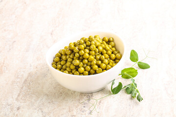 Marinated Green peas in the bowl
