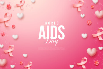 Fototapeta na wymiar World aids day awareness background illustration. 