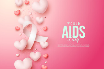 Fototapeta na wymiar World aids day awareness background illustration. 
