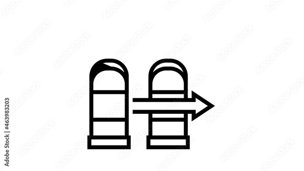 Poster technology rfid for access animated line icon. technology rfid for access sign. isolated on white ba
