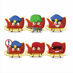 A dedicated Police officer of snow chariot mascot design style