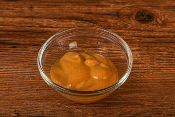 Mustard sauce in the bowl