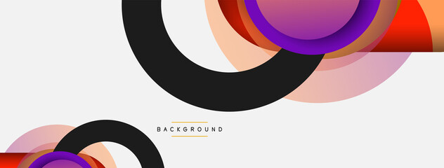 Vector round shapes circles minimal geometric background. Vector illustration for wallpaper banner background or landing page