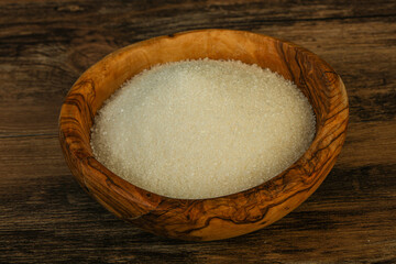 White sugar in the bowl