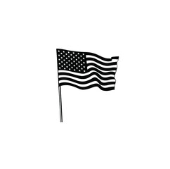United States flag vector illustration. Stars and stripes, US Flag, Logo, design elements. Black and white. 