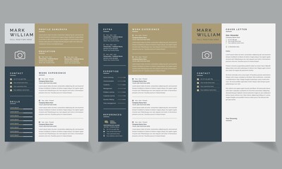 Professional and Modern Creative 2-page Resume Cv Template Vector