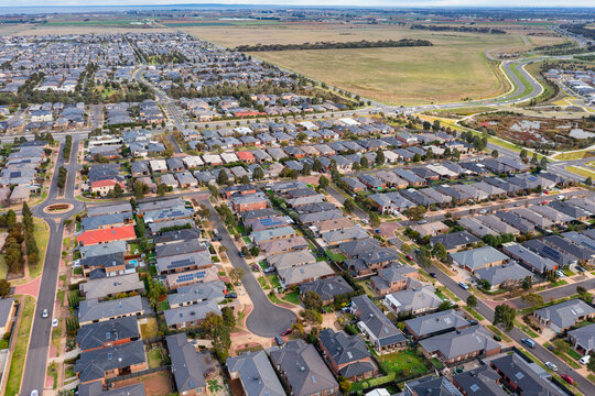 Aerial View Of A Suburban Housing Estate