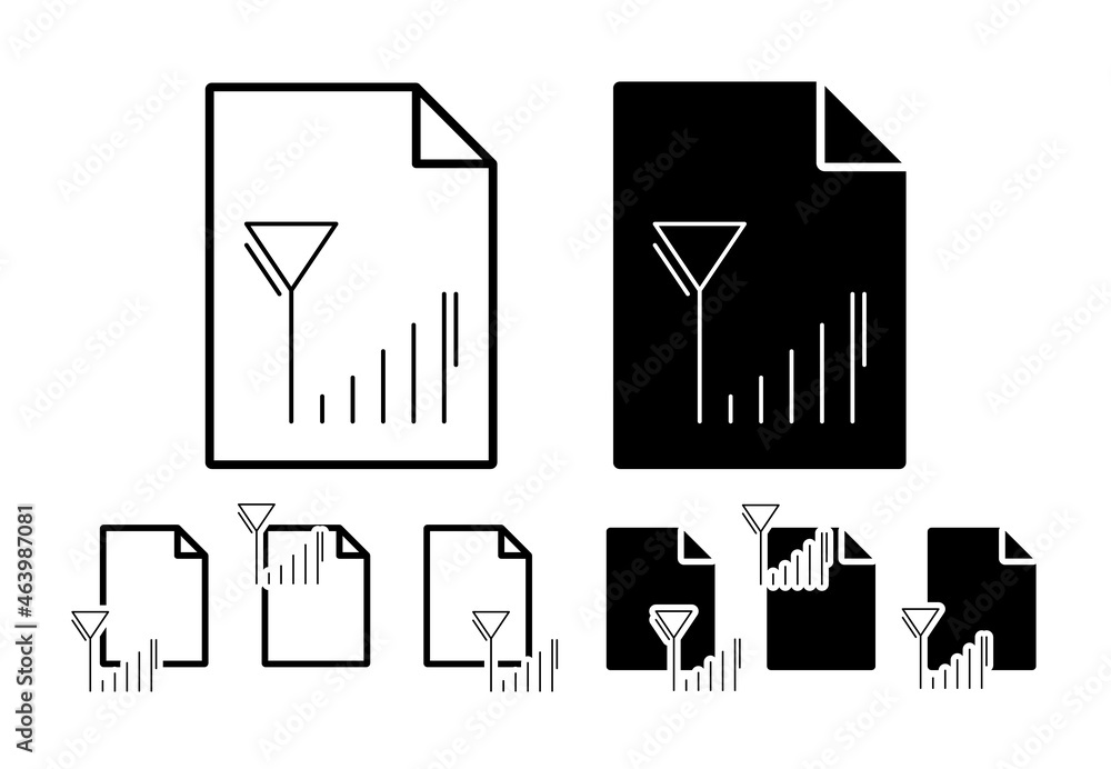 Poster signal, networking vector icon in file set illustration for ui and ux, website or mobile application