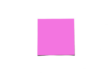 pink note sticker on white background, isolate