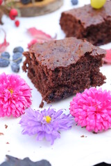 chocolate cake on a plate
