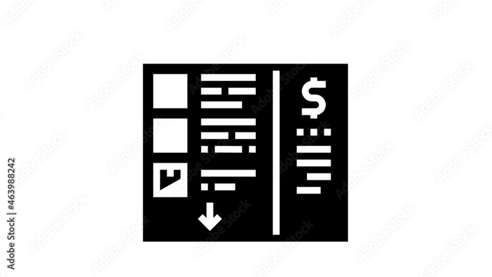 Poster needs recognition animated glyph icon. needs recognition sign. isolated on white background