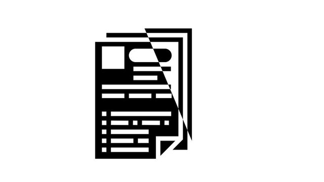 purchase requisition animated glyph icon. purchase requisition sign. isolated on white background