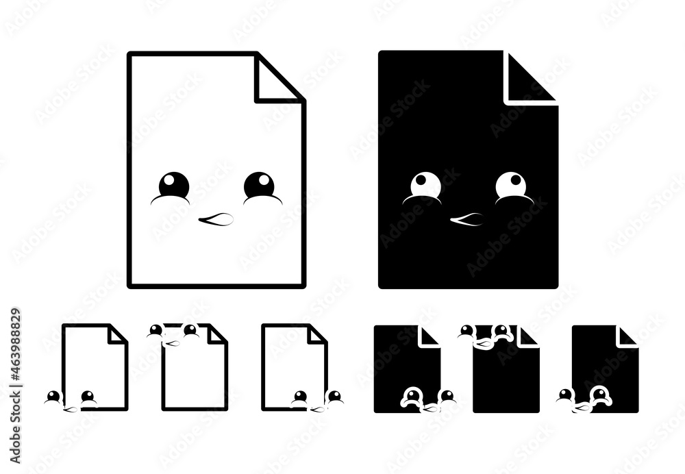 Poster smile face vector icon in file set illustration for ui and ux, website or mobile application