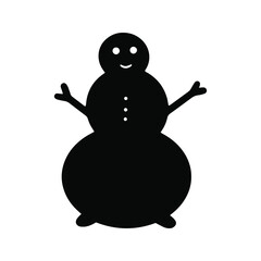Cute Black Snowman Icon Simple style. Vector illustration isolated on white background. Winter outdoor kids activity Funny snow man.  Merry Christmas and happy new year card for content banner label