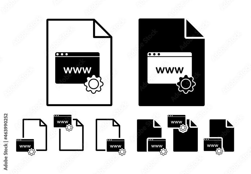 Aufkleber internet setting vector icon in file set illustration for ui and ux, website or mobile application