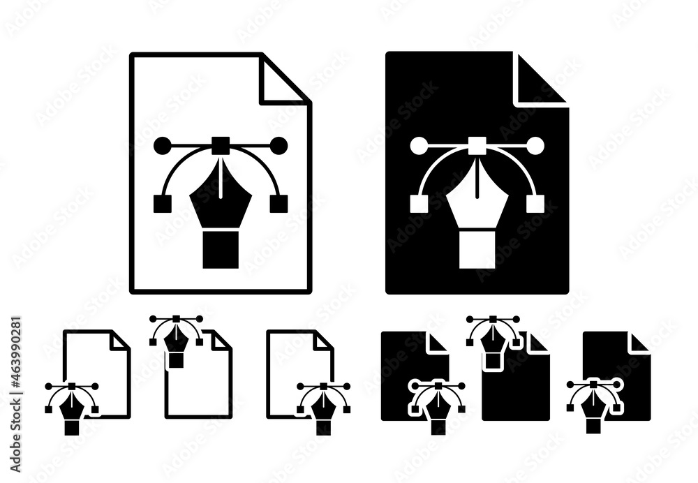 Poster pen editing vector icon in file set illustration for ui and ux, website or mobile application
