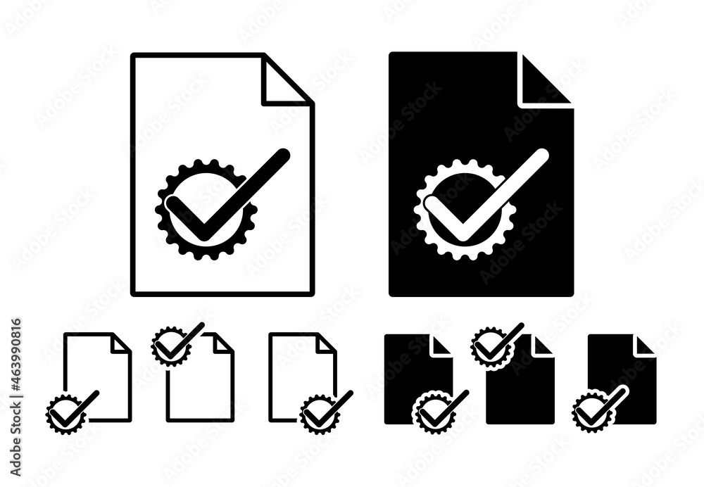 Poster confirm settings vector icon in file set illustration for ui and ux, website or mobile application