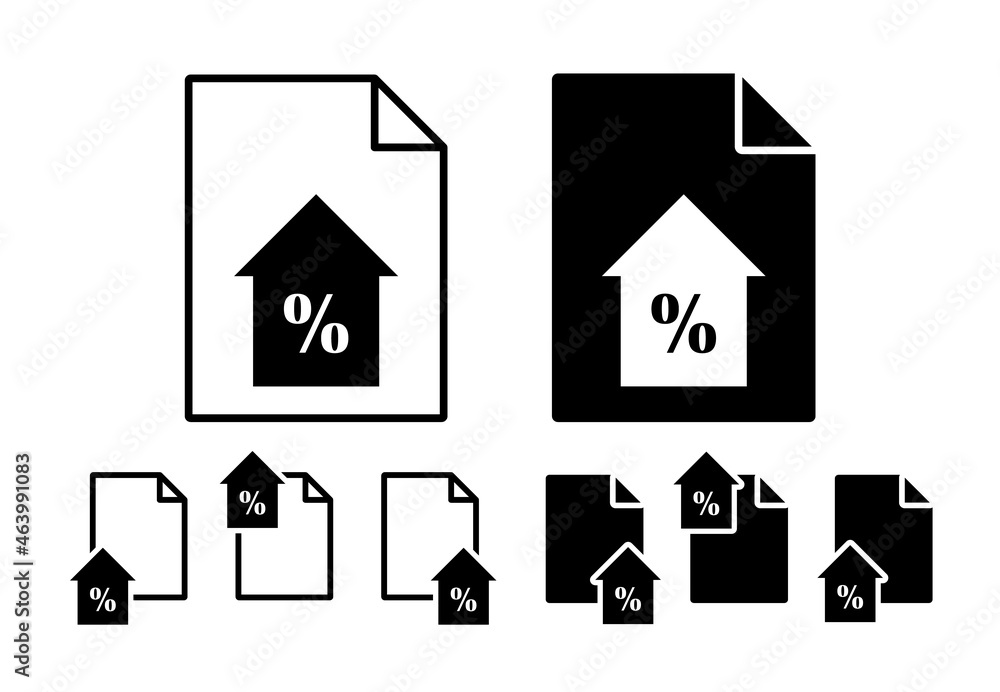Poster mortgage vector icon in file set illustration for ui and ux, website or mobile application