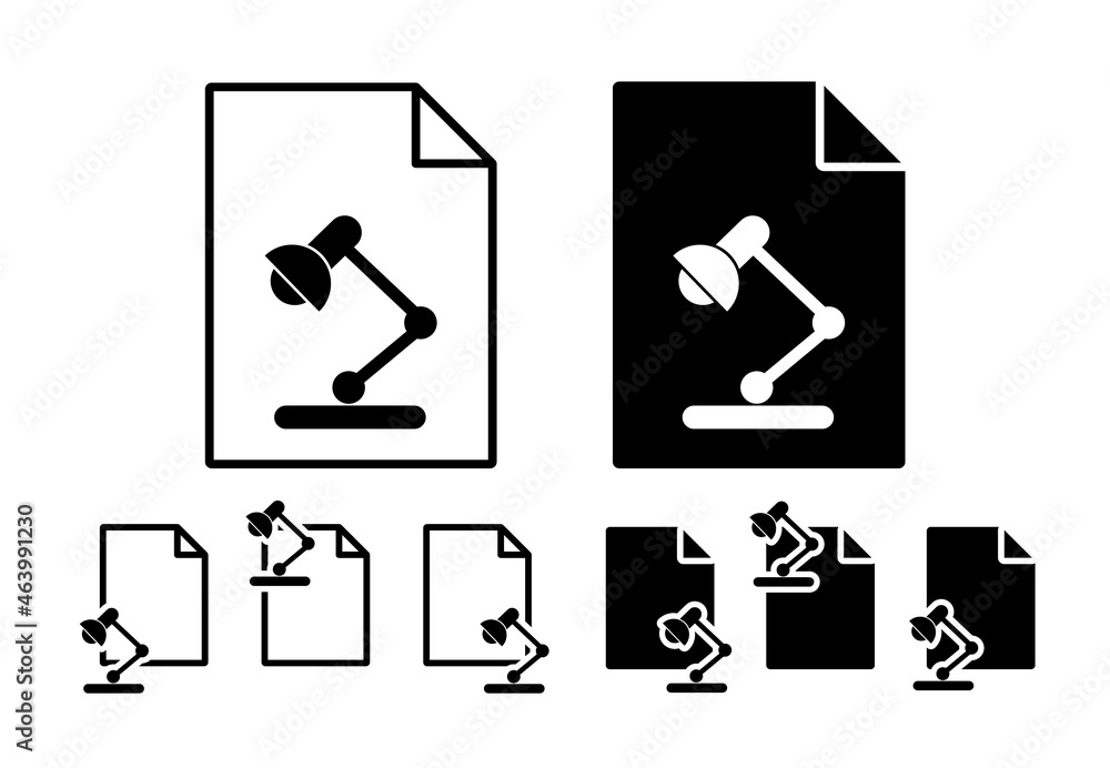 Poster table lamp vector icon in file set illustration for ui and ux, website or mobile application