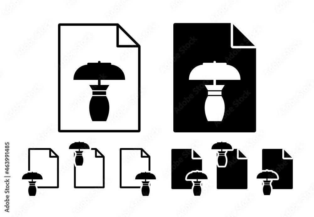 Poster table lamp vector icon in file set illustration for ui and ux, website or mobile application