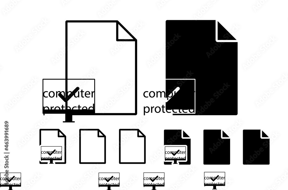 Aufkleber secure computer vector icon in file set illustration for ui and ux, website or mobile application