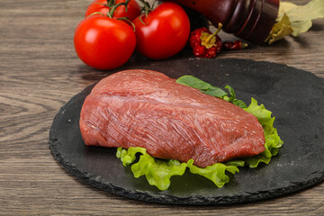 Raw beef piece for cooking