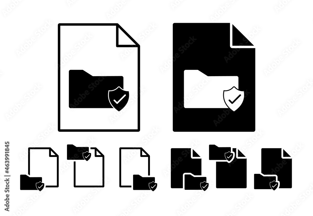 Poster checked folder vector icon in file set illustration for ui and ux, website or mobile application