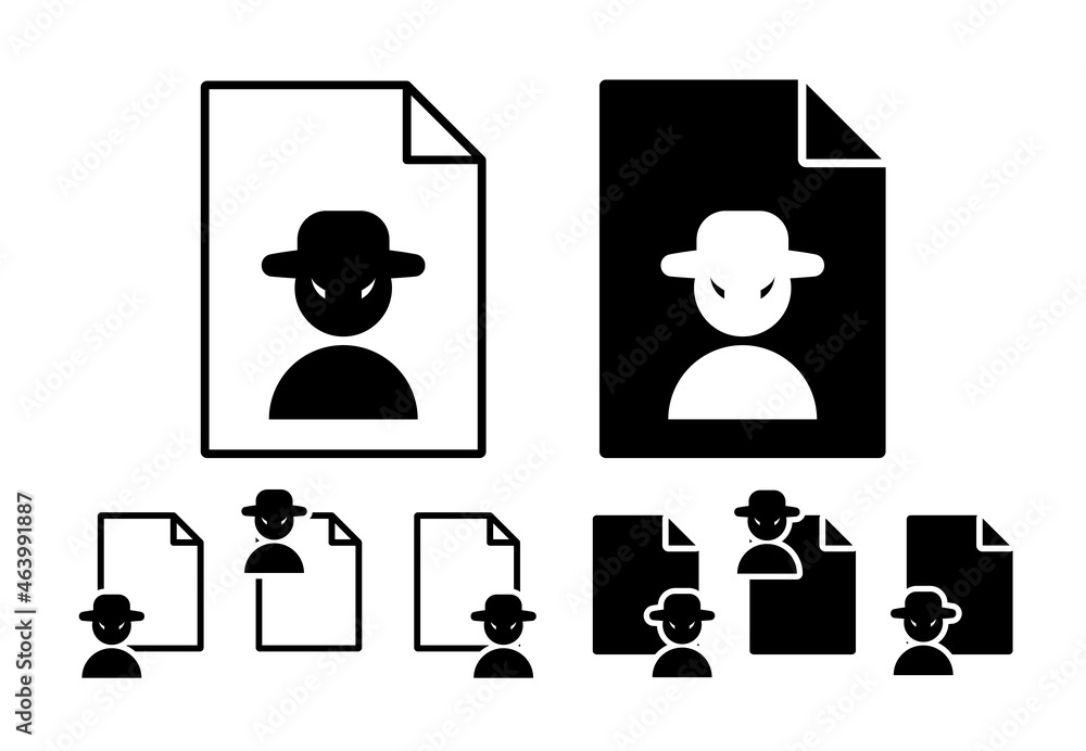 Poster hacker vector icon in file set illustration for ui and ux, website or mobile application
