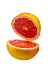 Grapefruit half isolated on white background