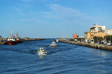 Fototapeta na wymiar Le port de Fiumicino en Italie