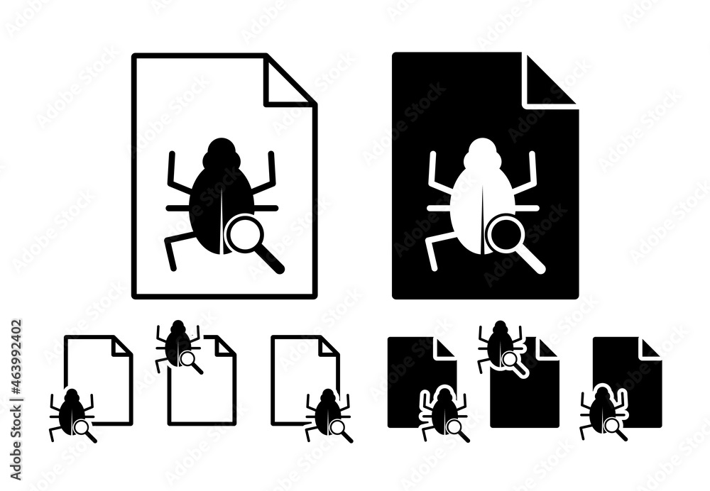 Poster virus scan vector icon in file set illustration for ui and ux, website or mobile application