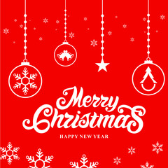 beautiful marry christmas and happy new year banner