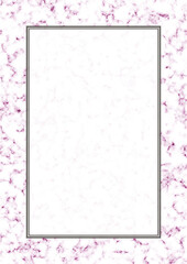 濃いピンクの大理石風の長方形の枠