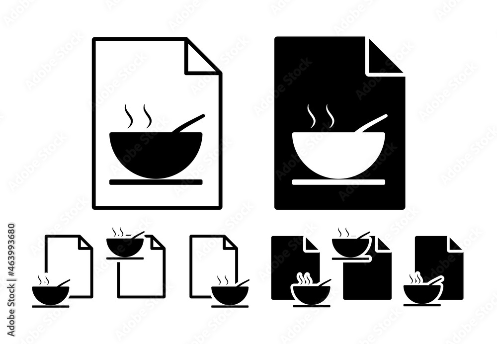 Poster soup in a plate vector icon in file set illustration for ui and ux, website or mobile application
