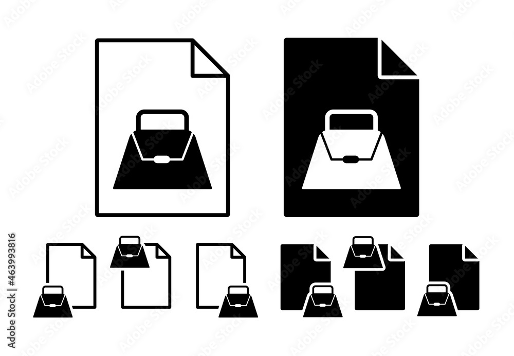 Poster ladies handbag vector icon in file set illustration for ui and ux, website or mobile application