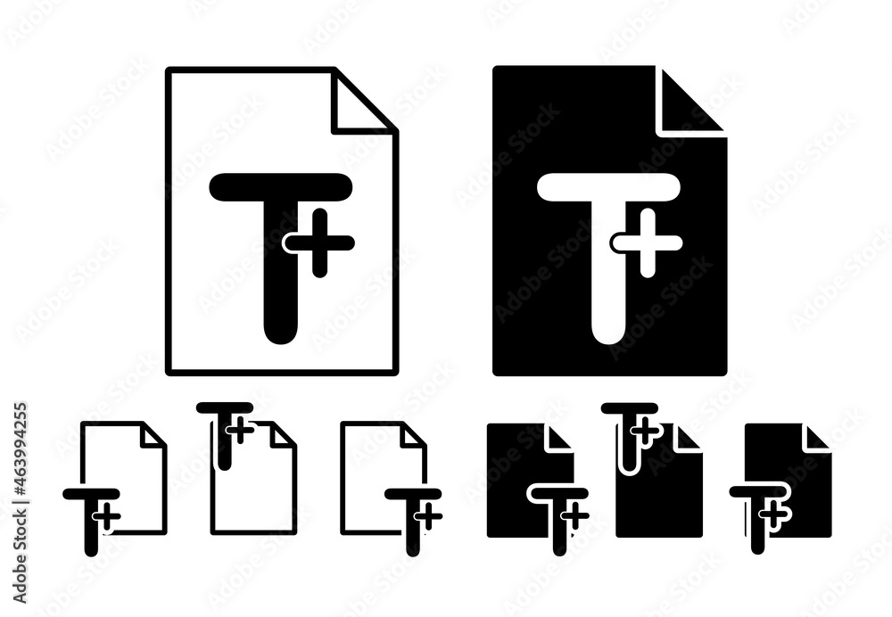 Poster increase font vector icon in file set illustration for ui and ux, website or mobile application