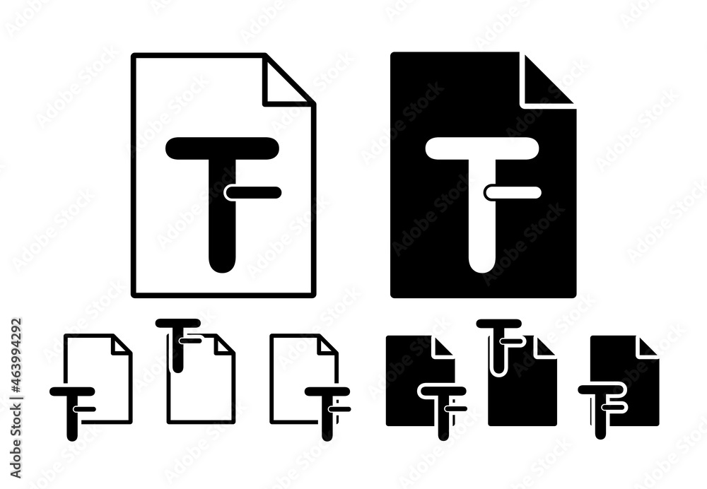 Aufkleber reduce the font vector icon in file set illustration for ui and ux, website or mobile application