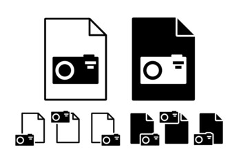 Photo camera vector icon in file set illustration for ui and ux, website or mobile application