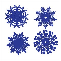 Obraz premium Set of snowflakes. Laser cut pattern for christmas paper cards, design elements, scrapbooking. Vector illustration.